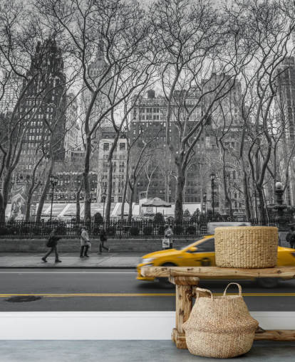 New York Taxi Colour Splash Wall Mural