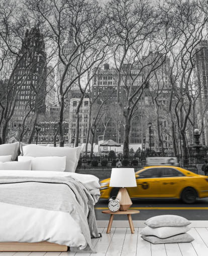 New York Taxi Farge Splash Veggmaleri