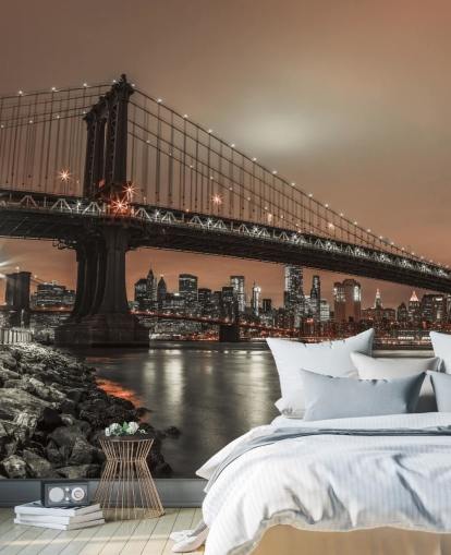 Manhattan and New York Skyline Wall Mural