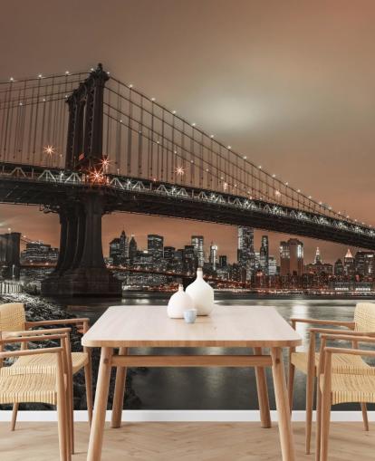 Decorazione murale con skyline di Manhattan e New York