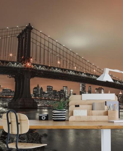 Decorazione murale con skyline di Manhattan e New York Decorazione murale con skyline di Manhattan e New York