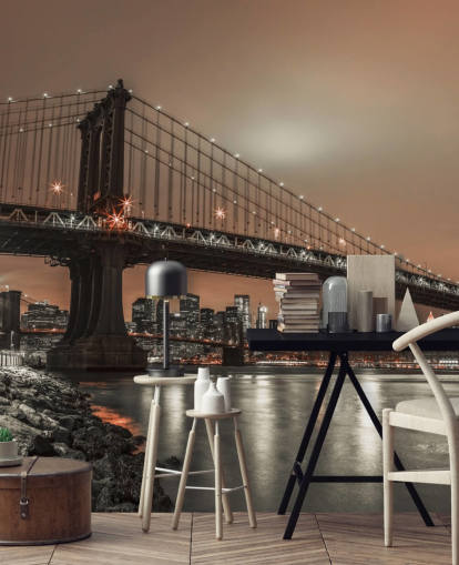 Manhattan and New York Skyline Wall Mural