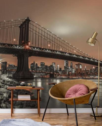 Manhattan and New York Skyline Wall Mural