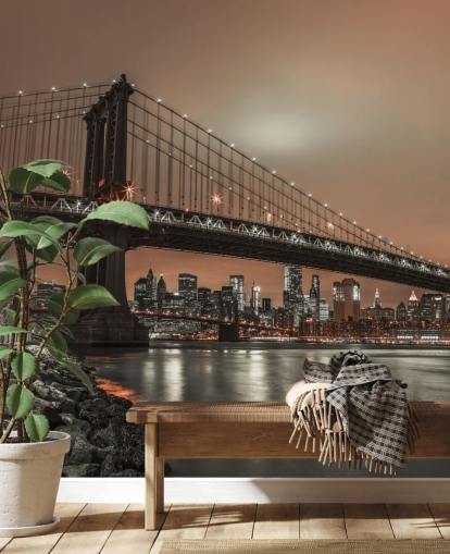 Manhattan and New York Skyline Wall Mural