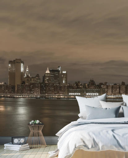 Decorazione murale con ponte di Brooklyn e Manhattan Bridge