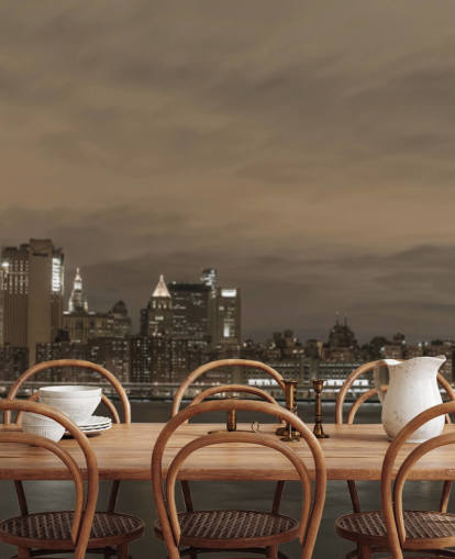 Brooklyn Bridge en Manhattan Bridge muurschildering