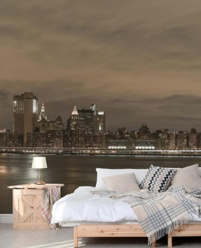 Decorazione murale con ponte di Brooklyn e Manhattan Bridge