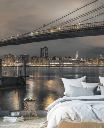 Brooklyn Bridge pitkä laukaus seinämaalaus