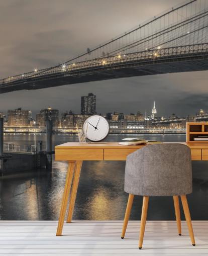 Brooklyn Bridge Long Shot Wall Mural