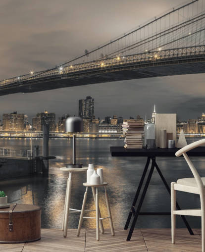 Brooklyn Bridge Long Shot Wall Mural Brooklyn Bridge Long Shot Wall Mural