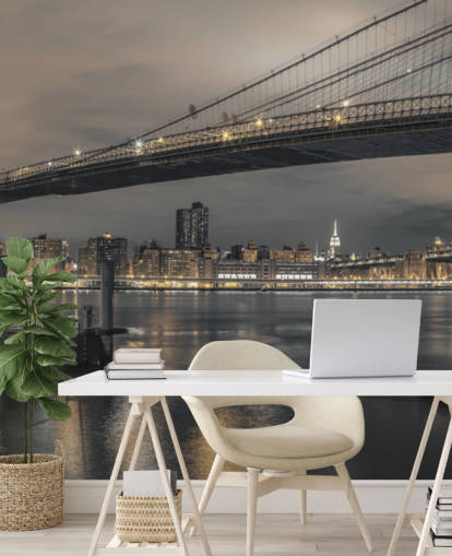 Brooklyn Bridge pitkä laukaus seinämaalaus