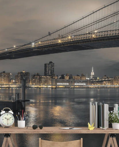 Brooklyn Bridge lange skud vægmaleri