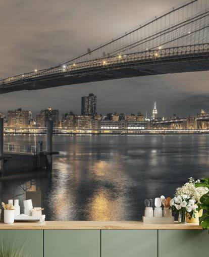 Mural de parede Long Shot da ponte de Brooklyn