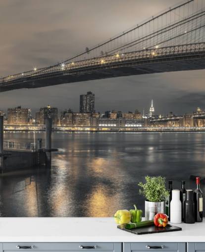 Decorazione murale a lungo raggio con ponte di Brooklyn Decorazione murale a lungo raggio con ponte di Brooklyn