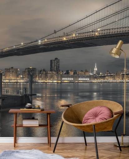 Brooklyn Bridge lange skud vægmaleri