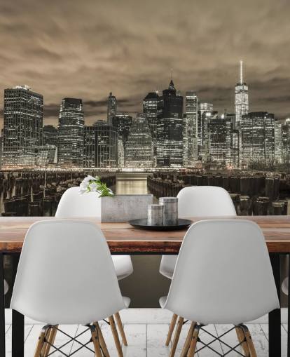 Skyline de Manhattan com linhas de Groynes papel de parede Skyline de Manhattan com linhas de Groynes papel de parede