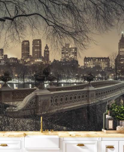 Central Park Long Bridge Behang Central Park Long Bridge Behang