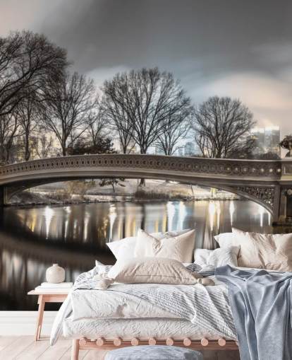 Bow Bridge over Turtle Pond Wallpaper