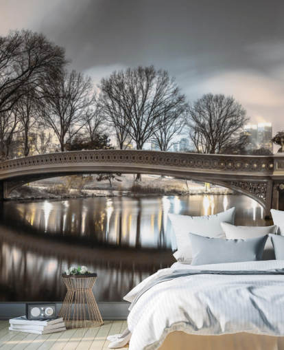 Bow Bridge over Turtle Pond Wallpaper