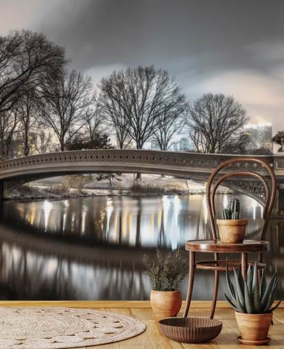 Bow Bridge over Turtle Pond Wallpaper