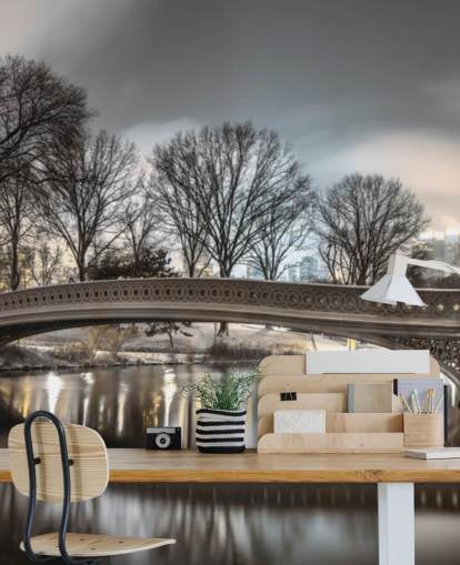 Bow Bridge over Turtle Pond Wallpaper