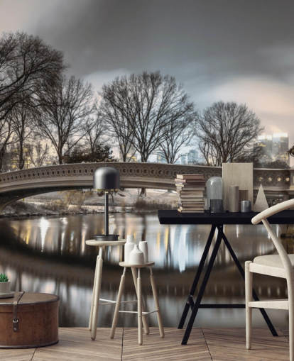 Bow Bridge over Turtle Pond Wallpaper