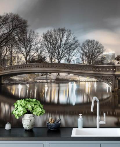 Bow Bridge over Turtle Pond Wallpaper