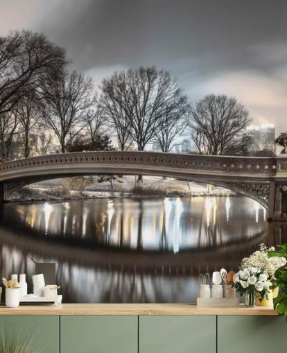 Ponte de arco sobre papel de parede de tartaruga