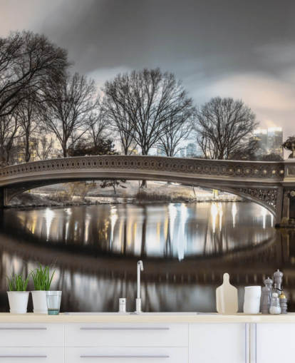 Bue Bridge over Turtle Pond Baggrund