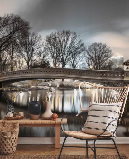 Bow Bridge över sköldpadda damm Bakgrund