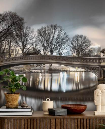 Bow Bridge over Turtle Pond Bakgrunn