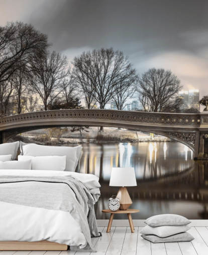 Bow Bridge over Turtle Pond Wallpaper