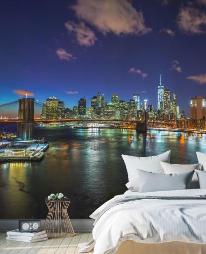 Farbenfrohe New York Night Wandgemälde