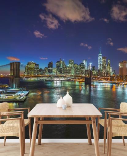 Colourful New York Night Wall Mural