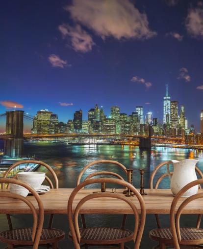 Farbenfrohe New York Night Wandgemälde Farbenfrohe New York Night Wandgemälde