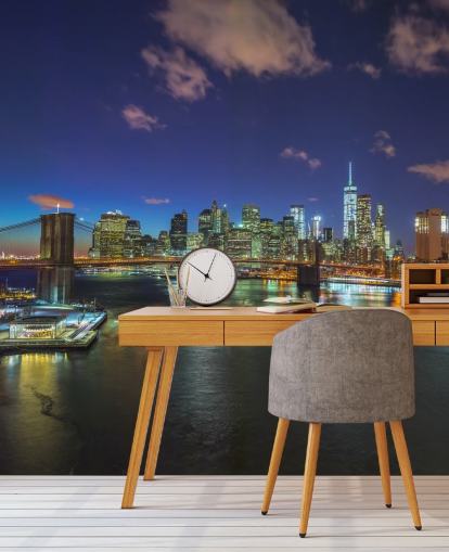 Farverige New York nat vægmaleri Farverige New York nat vægmaleri