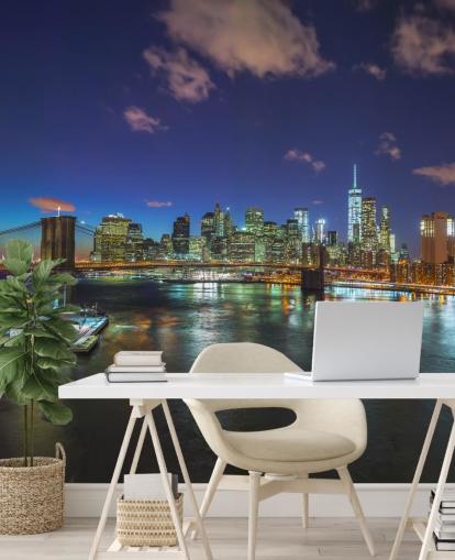 Mural de pared Noche de Nueva York colorida