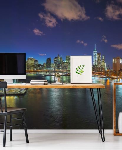 Colourful New York Night Wall Mural