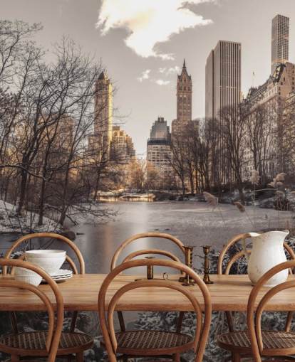 Papier Peint Fresque Aube d'hiver à Central