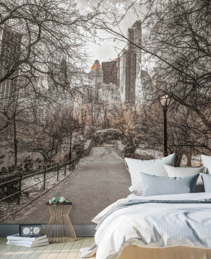 Central Park Winter Walk Wallpaper Mural