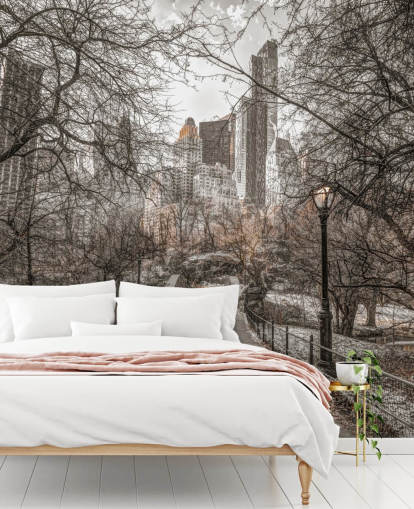 Central Park Winter Walk Wallpaper Mural