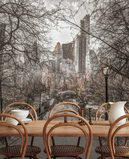 Central Park Winter Walk Taustakuva Seinämaalaus