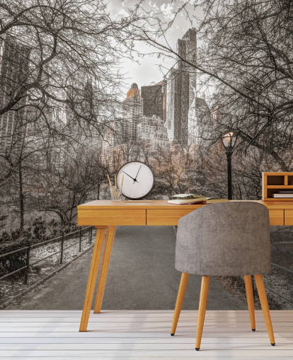 Central Park Winter Walk Wallpaper Mural