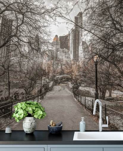 Central Park Winter Walk Wallpaper Mural Central Park Winter Walk Wallpaper Mural