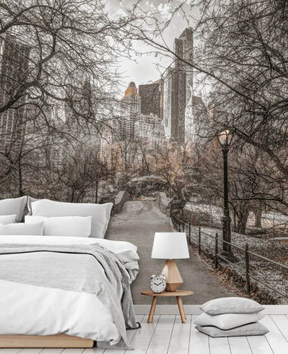 Central Park Winter Walk Wallpaper Mural Central Park Winter Walk Wallpaper Mural