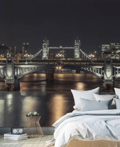 Tower Bridge Londoner Nacht Panorama-Tapete Tower Bridge Londoner Nacht Panorama-Tapete