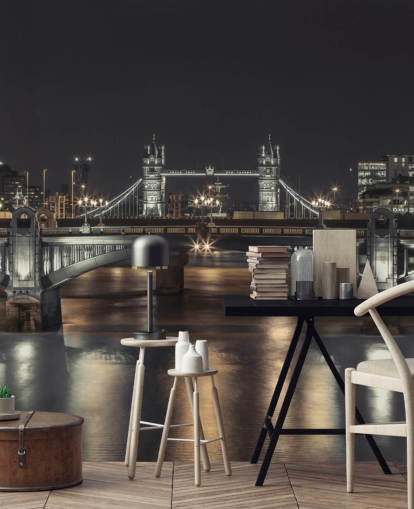 Tower Bridge Londoner Nacht Panorama-Tapete