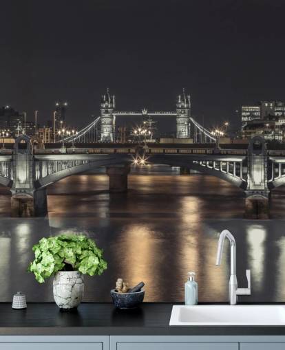 Papel de parede panorâmico da Tower Bridge London Night