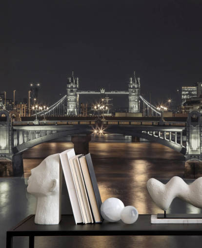 Tower Bridge London Night Panoramic Wallpaper