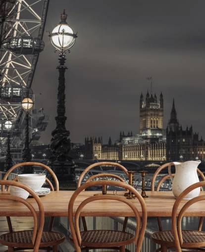 Westminster over Thames River tapet